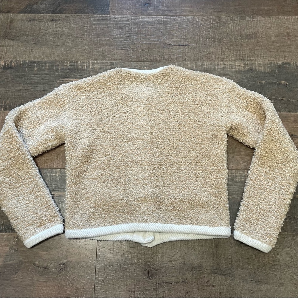 Ann Taylor Bouclé Button-Front Jacket in Beige with Cream Trim XS - Picture 8 of 11